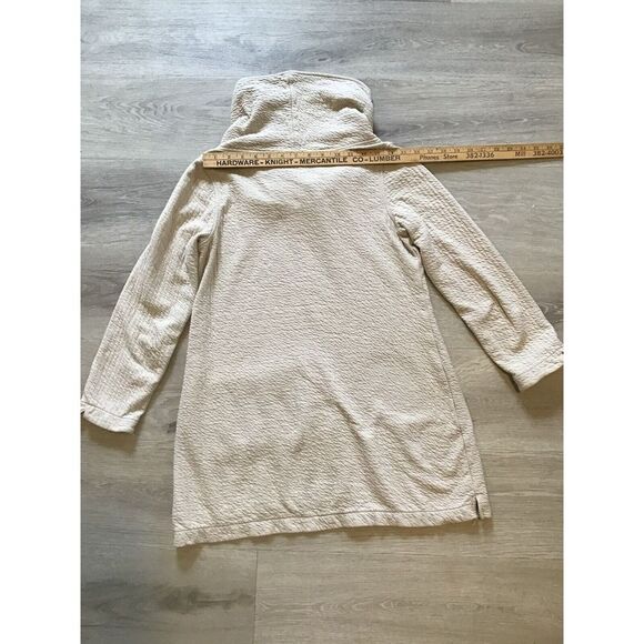 Soft Surroundings Tunic Textured Sweater with Designed Buttoned Pocket XS Beige - Picture 2 of 3